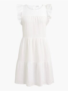 NWT J Crew Mini Gauze White Dress Size 4